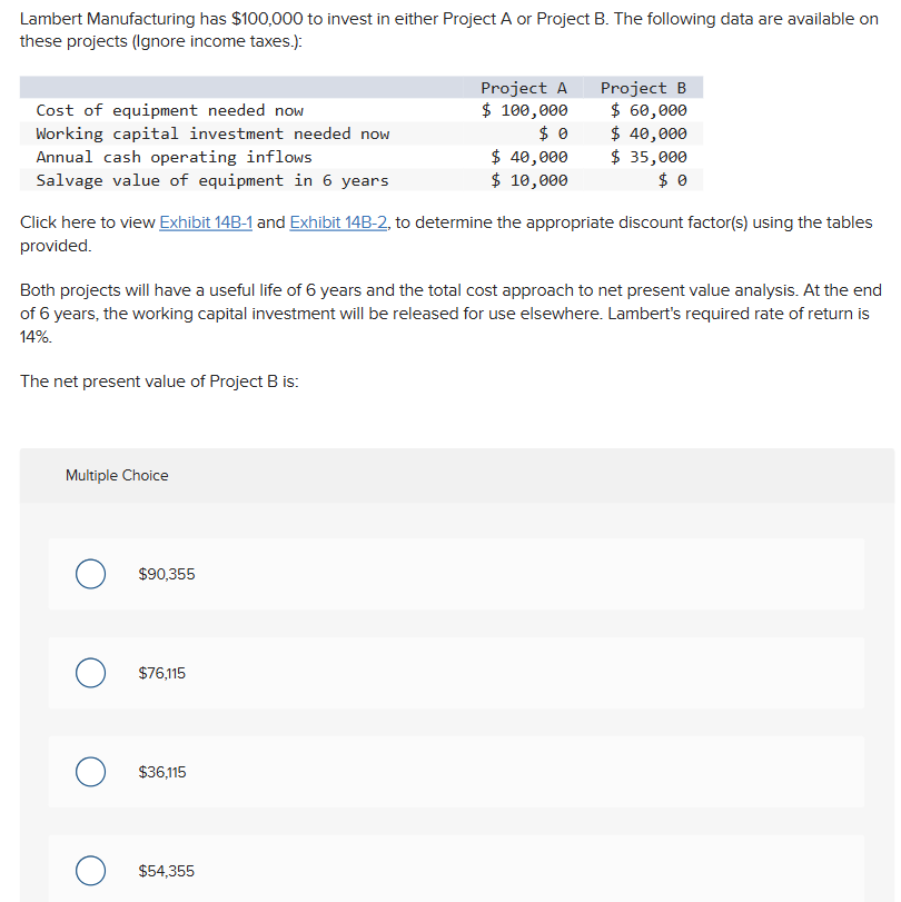 Lambert Manufacturing has \ ( \ $ 1 0 0 , 0 0 0 \