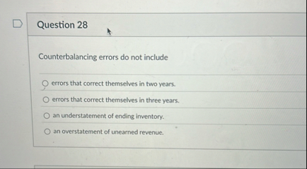 Question 2 8 Counterbalancing errors do not