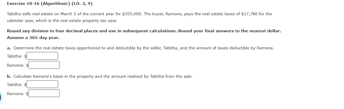 Exercise 1 0 - 1 6 ( Algorithmic ) ( LO . 3 , 4 )