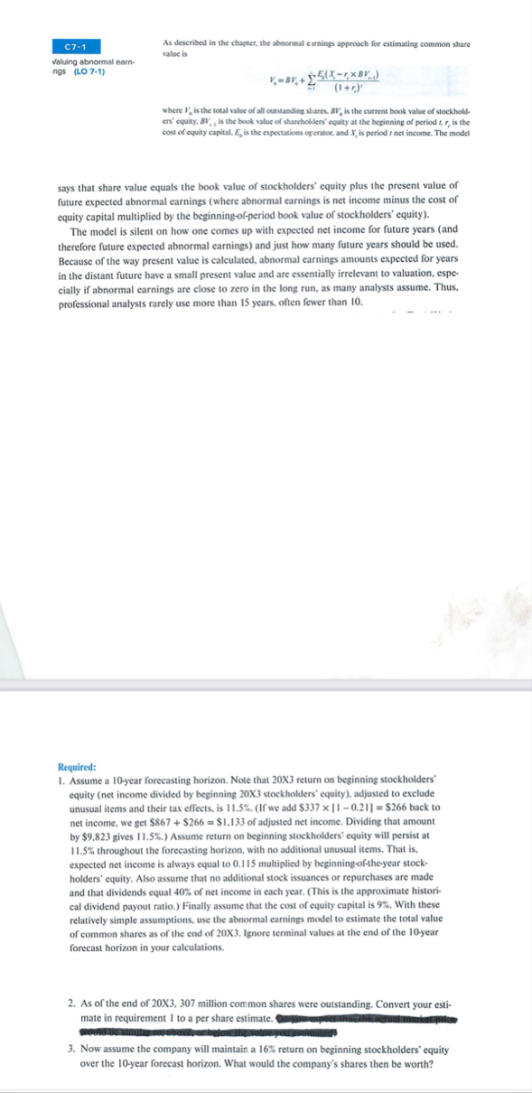 C 7 - 1 As described in the chapter, the abnormal