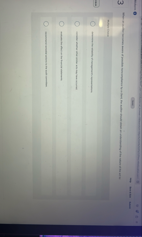 Midterm i ) Help Save 8 frit Sutmit When an