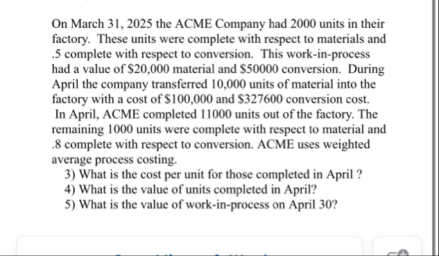 On March 3 1 , 2 0 2 5 the ACME Company had 2 0 0