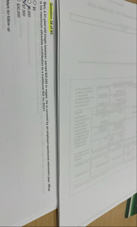 Question 2 8 of 8 5 . Ben, a 5 1 - year - old