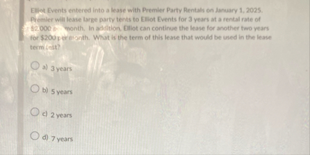 Elliot Events entered into a lease with Premier