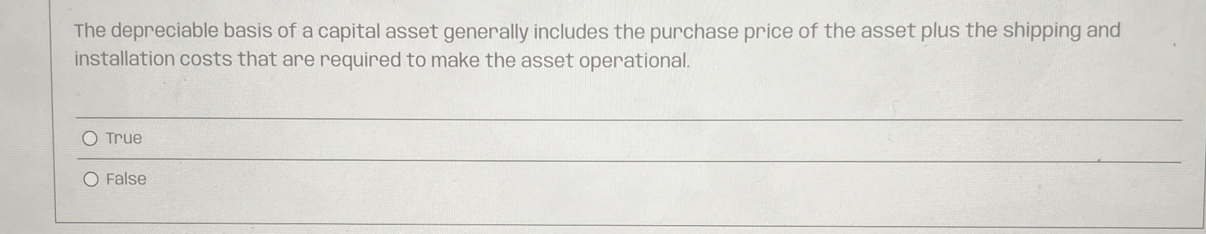 The depreciable basis of a capital asset