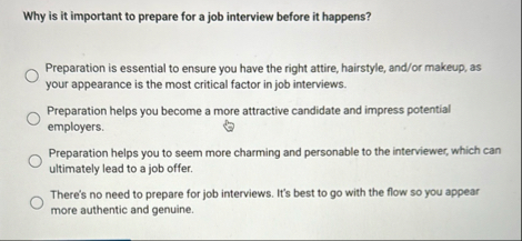 Why is it important to prepare for a job