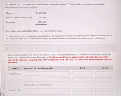 On Decenter 3 1 , 2 0 2 0 , Tritt inc. has a