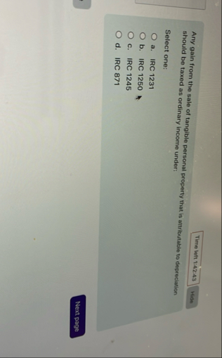 Time left 1 : 4 2 : 4 3 Any gain from the sale of