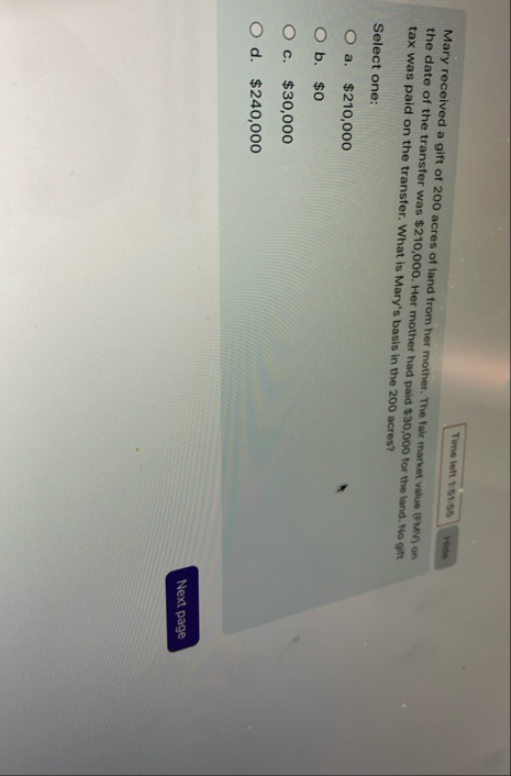 Time left 1 : 5 1 : 5 5 Mary received a gift of 2