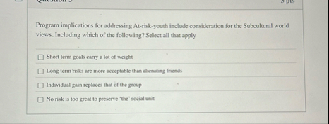 Program implications for addressing At - risk -