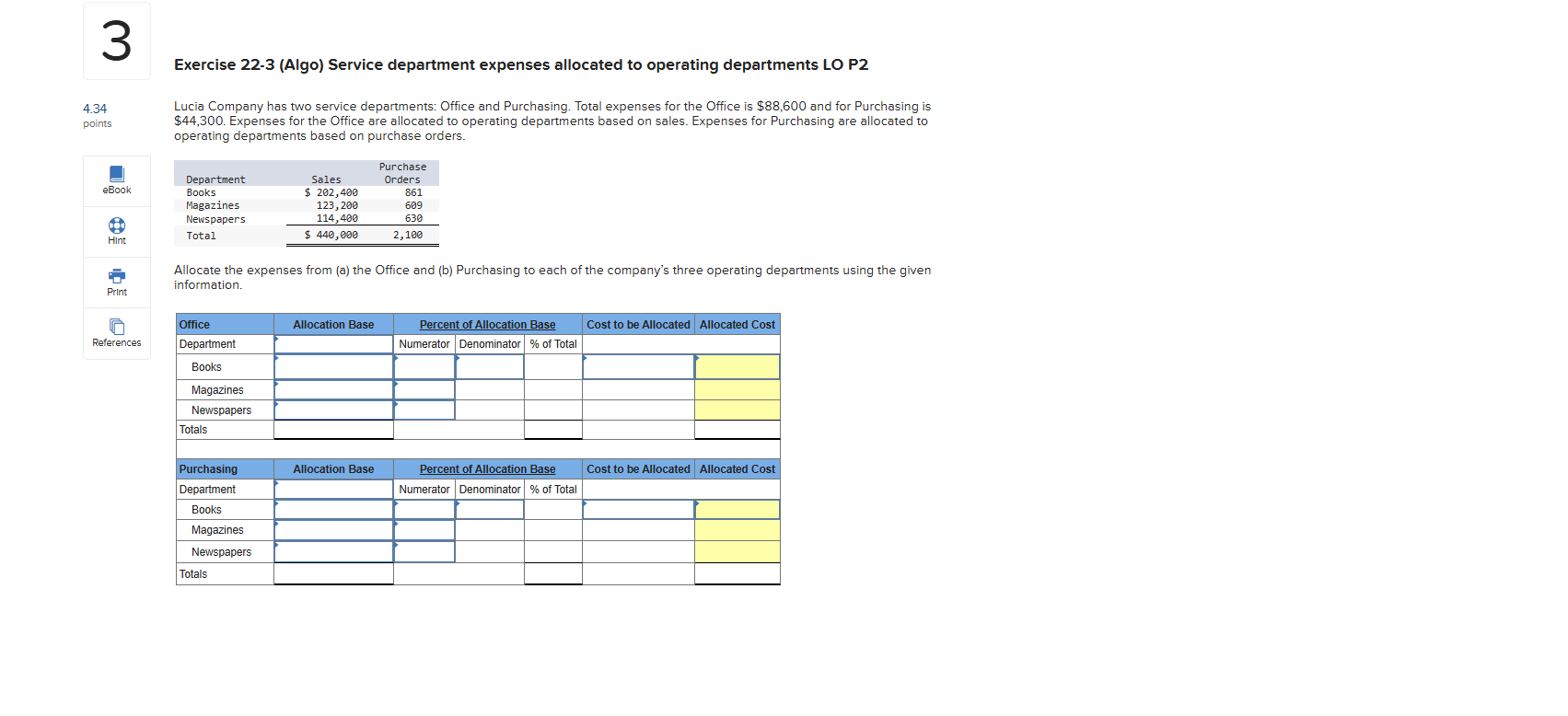 3 Exercise 2 2 - 3 ( Algo ) Service department