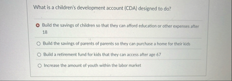 What is a children's development account ( CDA )