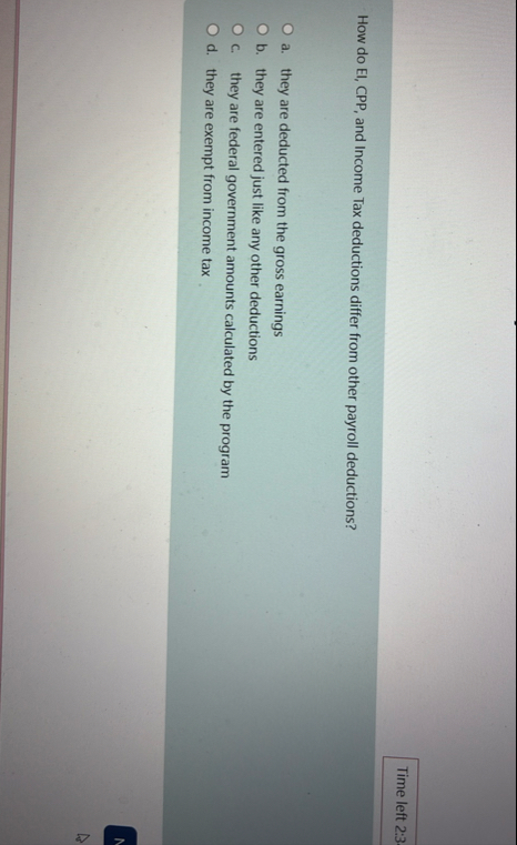 Time left 2 : 3 . How do EI , CPP , and Income