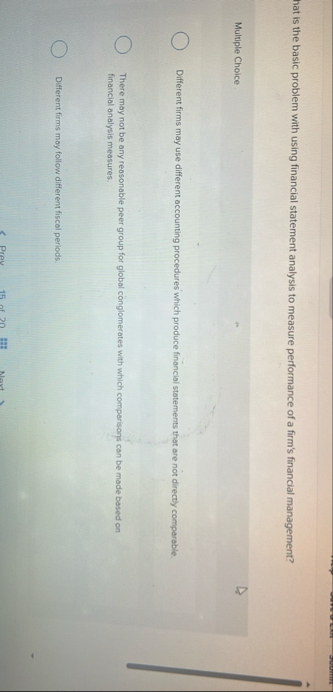 hat is the basic problem with using financial