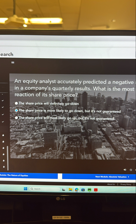 earch An equity analyst accurately predicted a