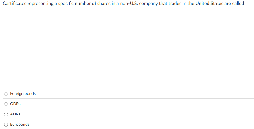 Certificates representing a specific number of
