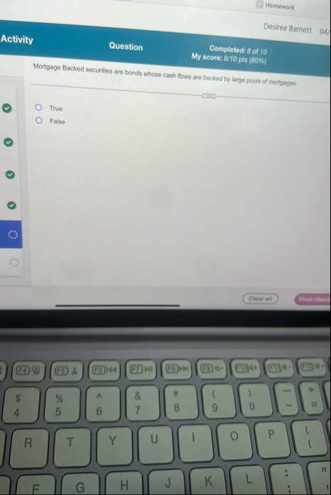 Homework Desiree Barnett Activity 0 . 4 Question