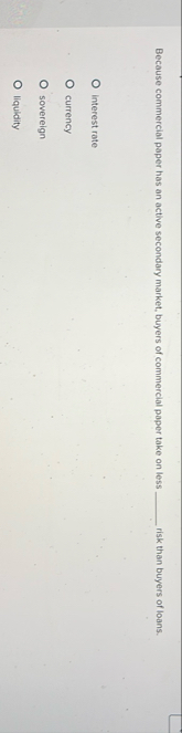 Because commercial paper has an active secondary