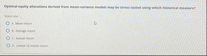 Optimal equity allocations derived from mean -