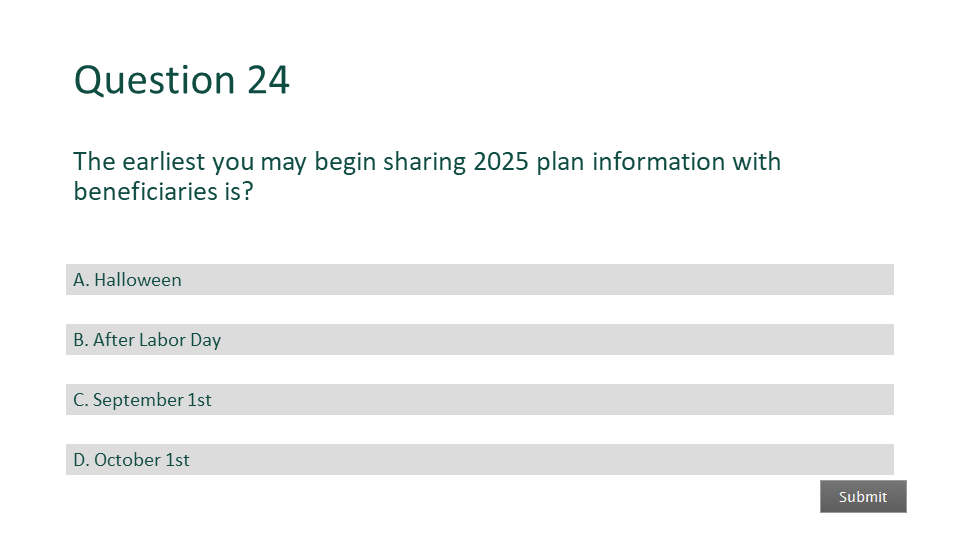 Question 2 4 The earliest you may begin sharing 2