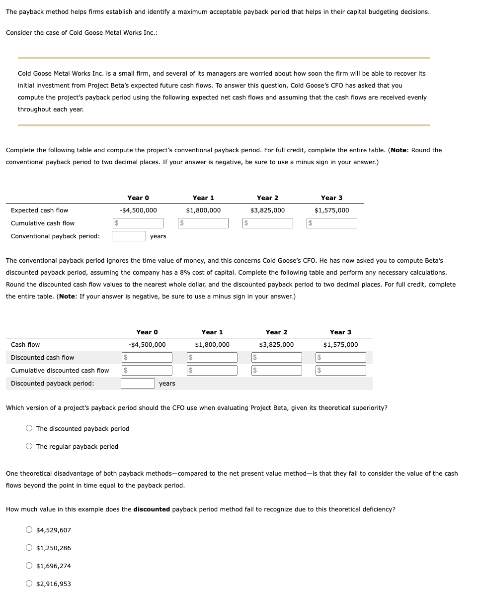 The payback method helps firms establish and
