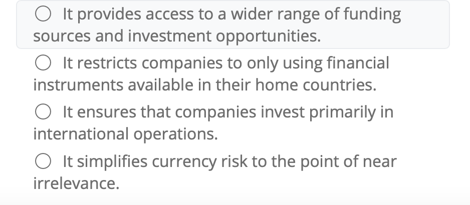 How does global financing integration benefit