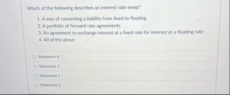 Which of the following describes an interest rate