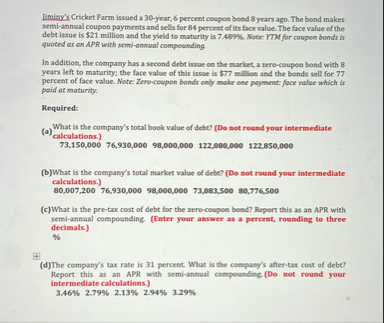 Liminy's Cricket Farm issued a 3 0 - year, 6