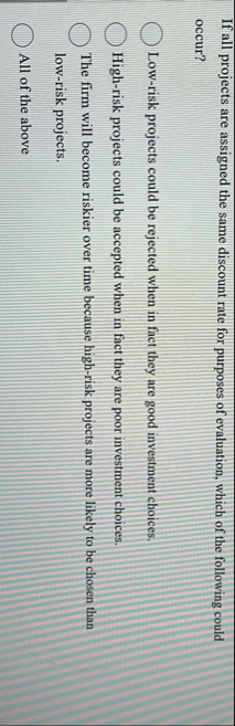 If all projects are assigned the same discount