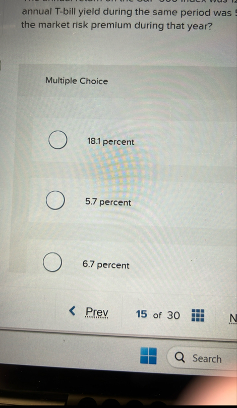annual T - bill yield during the same period was