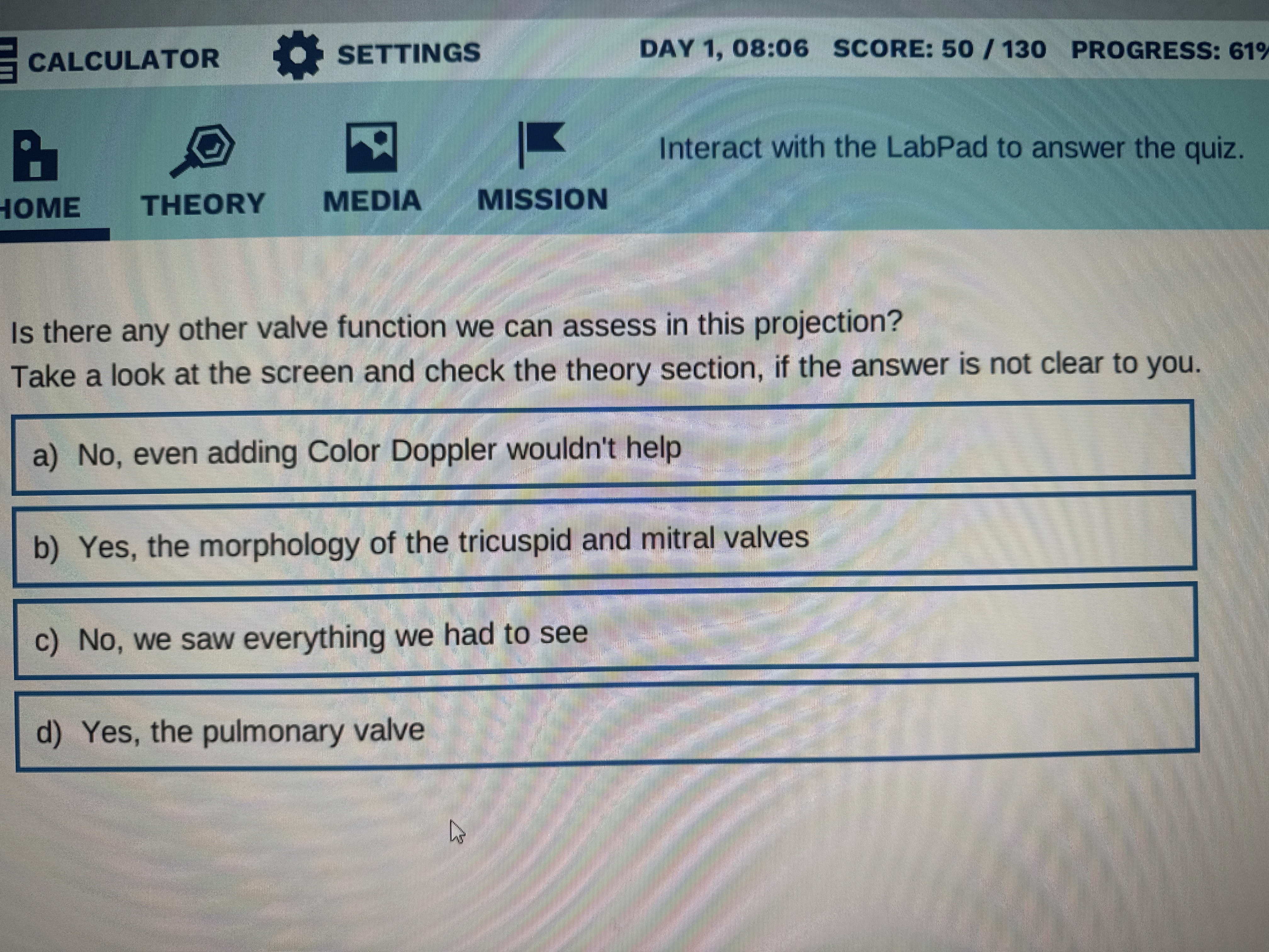 which option is correct CALCULATOR SETTINGS DAY