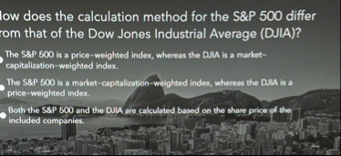 low does the calculation method for the S&P 5 0 0