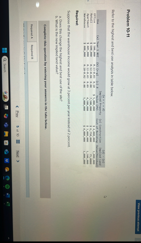 Problem 1 0 - 1 1 Refer to the highest and best