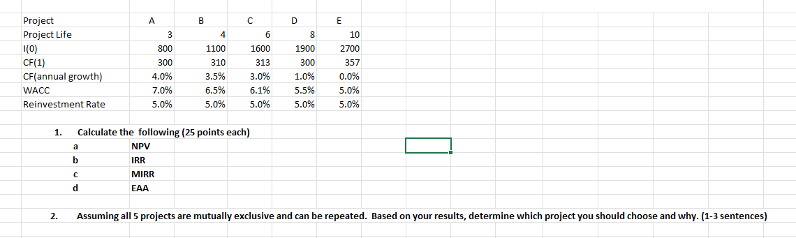 Calculate the following ( 2 5 points each )
