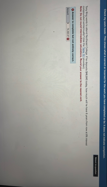 Check my work mode : This shows what is correct