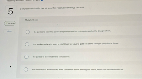 Compertion is ineffective as a confict resolution