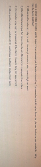 Bob, a small retail investor, wants to purchase a