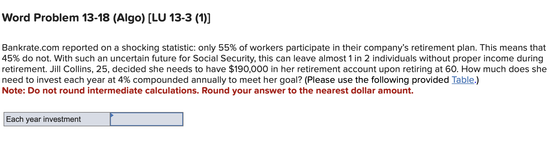 Word Problem 1 3 - 1 8 ( Algo ) [ LU 1 3 - 3 ( 1