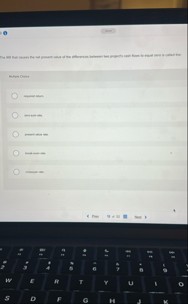 ( 1 ) The IRR that causes the net present value