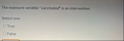 The exposure variable "vaccinated" is an