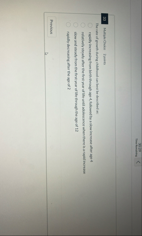 3 0 : 2 9 Time Remalring 3 3 Multiple Choice 2