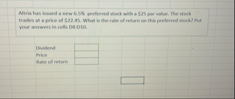 Altria has issued a new 6 . 5 % preferred stock