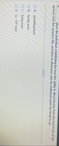 A q , gives the individual establishing the trust