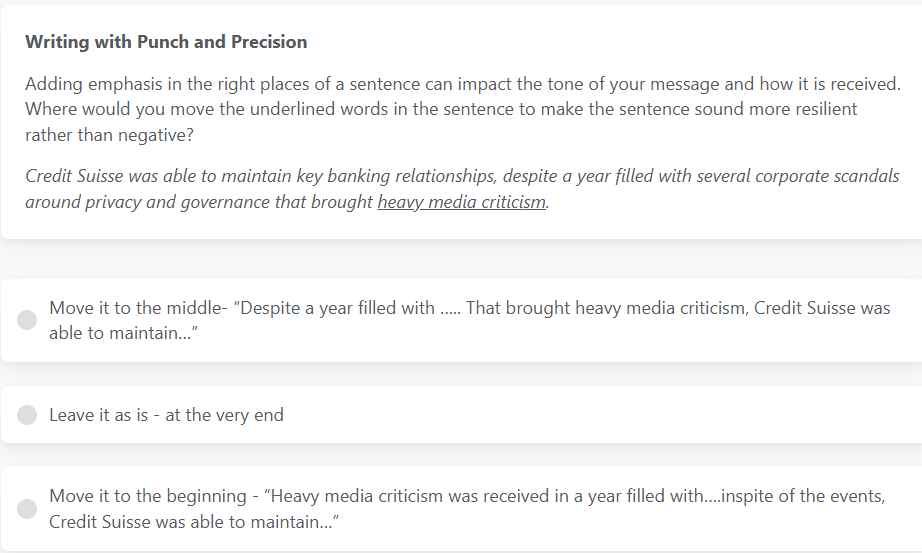 Writing with Punch and Precision Adding emphasis