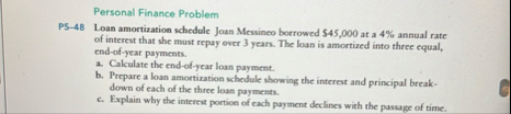Personal Finance Problem P 5 - 4 8 Loan