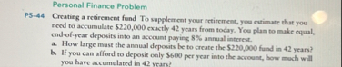 Personal Finance Problem P 5 - 4 4 Creating a