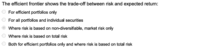 The efficient frontier shows the trade - off