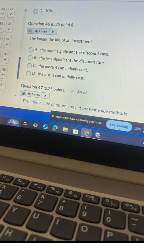 3 3 3 0 darr D . 1 0 % 3 8 3 9 Question 4 6 ( 0 .