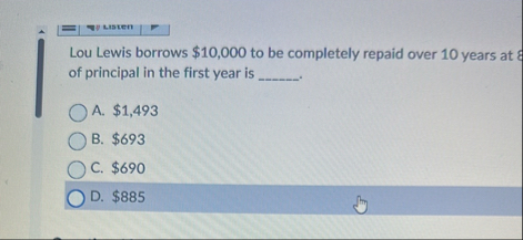 Lsven Lou Lewis borrows $ 1 0 , 0 0 0 to be