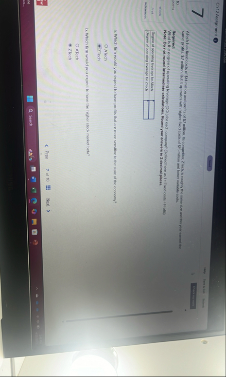 Ch 1 2 Assignment ATech has fixed costs of $ 1 4